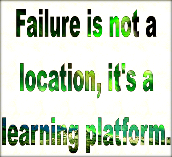 Failure is a learning platform.