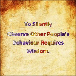 Observe without judgement