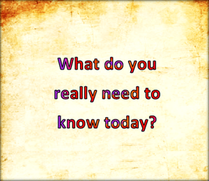 what do you need to know today.