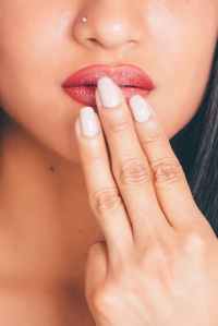 person s right three fingers