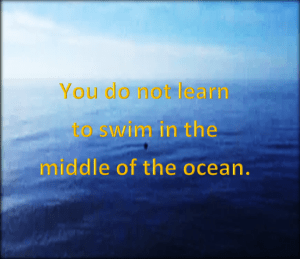 learn to swim where you are comfortable